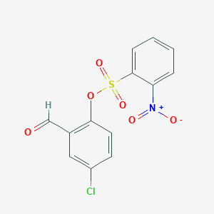 molecular formula C13H8ClNO6S B5138242 4-chloro-2-formylphenyl 2-nitrobenzenesulfonate 