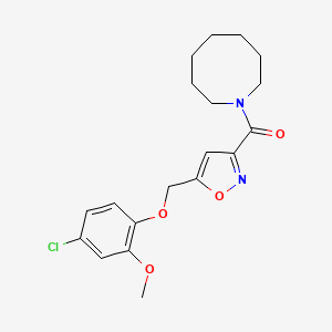 molecular formula C19H23ClN2O4 B5138256 1-({5-[(4-chloro-2-methoxyphenoxy)methyl]-3-isoxazolyl}carbonyl)azocane 