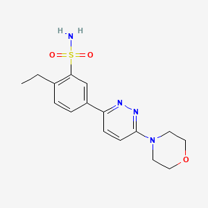 molecular formula C16H20N4O3S B5138292 2-ethyl-5-[6-(4-morpholinyl)-3-pyridazinyl]benzenesulfonamide 