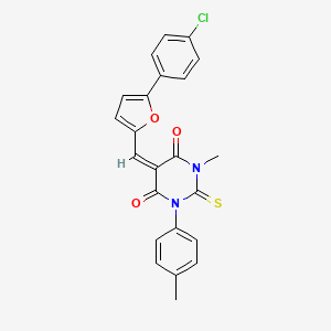 molecular formula C23H17ClN2O3S B5138305 5-{[5-(4-chlorophenyl)-2-furyl]methylene}-1-methyl-3-(4-methylphenyl)-2-thioxodihydro-4,6(1H,5H)-pyrimidinedione 