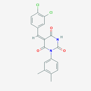 molecular formula C19H14Cl2N2O3 B5138309 5-(3,4-dichlorobenzylidene)-1-(3,4-dimethylphenyl)-2,4,6(1H,3H,5H)-pyrimidinetrione 