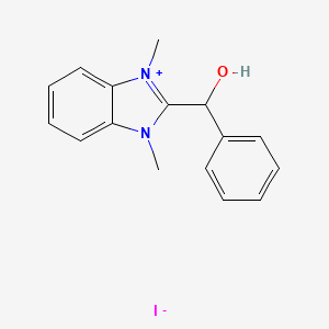 2-[hydroxy(phenyl)methyl]-1,3-dimethyl-1H-3,1-benzimidazol-3-ium iodide