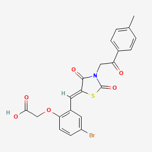 [4-bromo-2-({3-[2-(4-methylphenyl)-2-oxoethyl]-2,4-dioxo-1,3-thiazolidin-5-ylidene}methyl)phenoxy]acetic acid