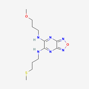 molecular formula C12H20N6O2S B5138328 N-(3-methoxypropyl)-N'-[3-(methylthio)propyl][1,2,5]oxadiazolo[3,4-b]pyrazine-5,6-diamine 