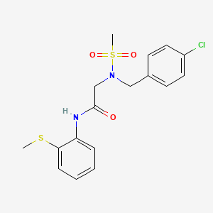 molecular formula C17H19ClN2O3S2 B5138333 N~2~-(4-chlorobenzyl)-N~2~-(methylsulfonyl)-N~1~-[2-(methylthio)phenyl]glycinamide 