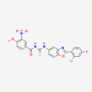 molecular formula C22H14ClFN4O5S B5138338 N-({[2-(2-chloro-4-fluorophenyl)-1,3-benzoxazol-5-yl]amino}carbonothioyl)-4-methoxy-3-nitrobenzamide 