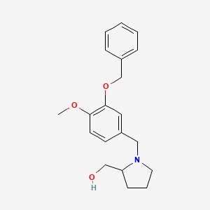 molecular formula C20H25NO3 B5138343 {1-[3-(benzyloxy)-4-methoxybenzyl]-2-pyrrolidinyl}methanol 
