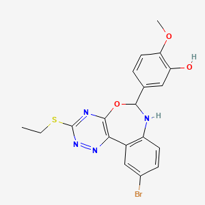molecular formula C19H17BrN4O3S B5138344 5-[10-bromo-3-(ethylthio)-6,7-dihydro[1,2,4]triazino[5,6-d][3,1]benzoxazepin-6-yl]-2-methoxyphenol 