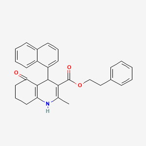 molecular formula C29H27NO3 B5138348 2-phenylethyl 2-methyl-4-(1-naphthyl)-5-oxo-1,4,5,6,7,8-hexahydro-3-quinolinecarboxylate 