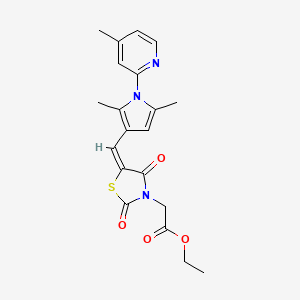 molecular formula C20H21N3O4S B5138356 ethyl (5-{[2,5-dimethyl-1-(4-methyl-2-pyridinyl)-1H-pyrrol-3-yl]methylene}-2,4-dioxo-1,3-thiazolidin-3-yl)acetate 