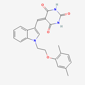 molecular formula C23H21N3O4 B5138390 5-({1-[2-(2,5-dimethylphenoxy)ethyl]-1H-indol-3-yl}methylene)-2,4,6(1H,3H,5H)-pyrimidinetrione CAS No. 6381-33-5