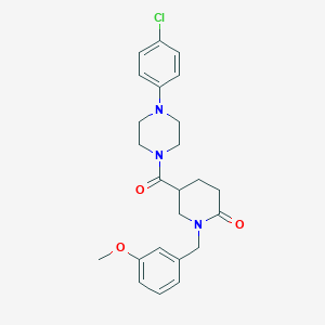 molecular formula C24H28ClN3O3 B5138408 5-{[4-(4-chlorophenyl)-1-piperazinyl]carbonyl}-1-(3-methoxybenzyl)-2-piperidinone 
