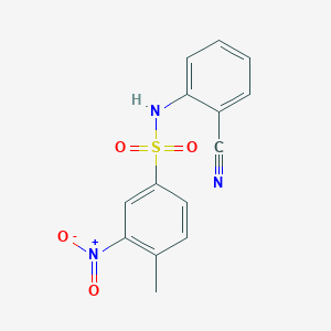 molecular formula C14H11N3O4S B5138440 N-(2-cyanophenyl)-4-methyl-3-nitrobenzenesulfonamide 