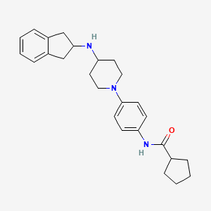 N-{4-[4-(2,3-dihydro-1H-inden-2-ylamino)-1-piperidinyl]phenyl}cyclopentanecarboxamide