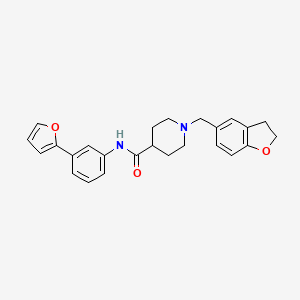 molecular formula C25H26N2O3 B5138480 1-(2,3-dihydro-1-benzofuran-5-ylmethyl)-N-[3-(2-furyl)phenyl]-4-piperidinecarboxamide 