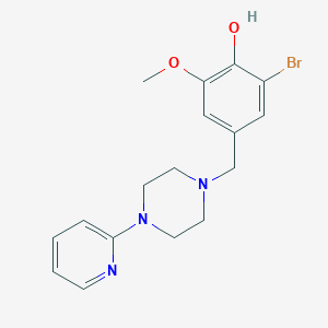 molecular formula C17H20BrN3O2 B5138483 2-bromo-6-methoxy-4-{[4-(2-pyridinyl)-1-piperazinyl]methyl}phenol 