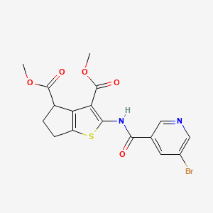 molecular formula C17H15BrN2O5S B5138490 dimethyl 2-{[(5-bromo-3-pyridinyl)carbonyl]amino}-5,6-dihydro-4H-cyclopenta[b]thiophene-3,4-dicarboxylate 