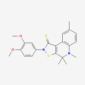 molecular formula C22H24N2O2S2 B5138492 2-(3,4-dimethoxyphenyl)-4,4,5,8-tetramethyl-4,5-dihydroisothiazolo[5,4-c]quinoline-1(2H)-thione 