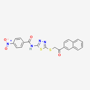 molecular formula C21H14N4O4S2 B5138507 N-(5-{[2-(2-naphthyl)-2-oxoethyl]thio}-1,3,4-thiadiazol-2-yl)-4-nitrobenzamide 