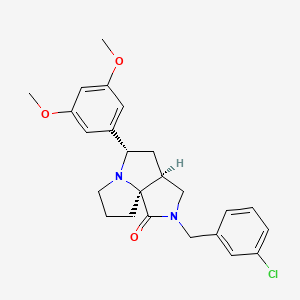 molecular formula C24H27ClN2O3 B5138515 (3aS*,5S*,9aS*)-2-(3-chlorobenzyl)-5-(3,5-dimethoxyphenyl)hexahydro-7H-pyrrolo[3,4-g]pyrrolizin-1(2H)-one 