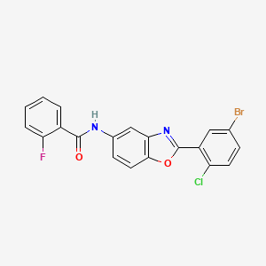 N-[2-(5-bromo-2-chlorophenyl)-1,3-benzoxazol-5-yl]-2-fluorobenzamide