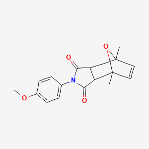 molecular formula C17H17NO4 B5138536 4-(4-methoxyphenyl)-1,7-dimethyl-10-oxa-4-azatricyclo[5.2.1.0~2,6~]dec-8-ene-3,5-dione 