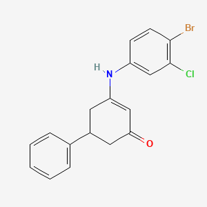 molecular formula C18H15BrClNO B5138542 3-[(4-bromo-3-chlorophenyl)amino]-5-phenyl-2-cyclohexen-1-one 