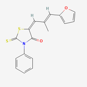 molecular formula C17H13NO2S2 B5138549 5-[3-(2-furyl)-2-methyl-2-propen-1-ylidene]-3-phenyl-2-thioxo-1,3-thiazolidin-4-one 