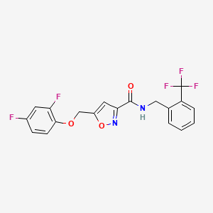 molecular formula C19H13F5N2O3 B5138560 5-[(2,4-difluorophenoxy)methyl]-N-[2-(trifluoromethyl)benzyl]-3-isoxazolecarboxamide 