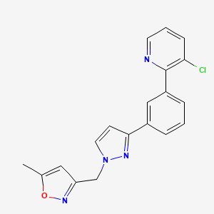 3-chloro-2-(3-{1-[(5-methyl-3-isoxazolyl)methyl]-1H-pyrazol-3-yl}phenyl)pyridine