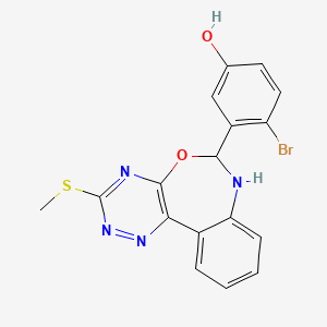 molecular formula C17H13BrN4O2S B5138584 4-bromo-3-[3-(methylthio)-6,7-dihydro[1,2,4]triazino[5,6-d][3,1]benzoxazepin-6-yl]phenol 