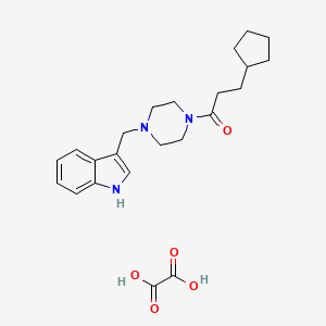molecular formula C23H31N3O5 B5138586 3-{[4-(3-cyclopentylpropanoyl)-1-piperazinyl]methyl}-1H-indole oxalate 