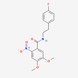 molecular formula C17H17FN2O5 B5138589 N-[2-(4-fluorophenyl)ethyl]-4,5-dimethoxy-2-nitrobenzamide 