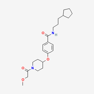 molecular formula C23H34N2O4 B5138596 N-(3-cyclopentylpropyl)-4-{[1-(methoxyacetyl)-4-piperidinyl]oxy}benzamide 