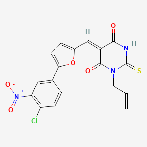 1-allyl-5-{[5-(4-chloro-3-nitrophenyl)-2-furyl]methylene}-2-thioxodihydro-4,6(1H,5H)-pyrimidinedione