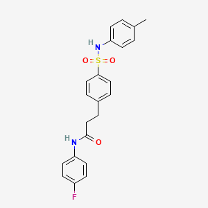 molecular formula C22H21FN2O3S B5138606 N-(4-fluorophenyl)-3-(4-{[(4-methylphenyl)amino]sulfonyl}phenyl)propanamide 