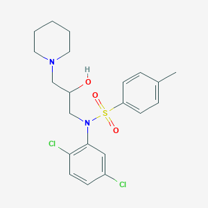 molecular formula C21H26Cl2N2O3S B5138625 N-(2,5-dichlorophenyl)-N-[2-hydroxy-3-(1-piperidinyl)propyl]-4-methylbenzenesulfonamide 