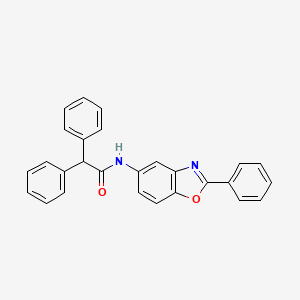 2,2-diphenyl-N-(2-phenyl-1,3-benzoxazol-5-yl)acetamide