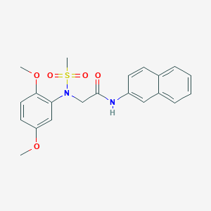 molecular formula C21H22N2O5S B5138636 N~2~-(2,5-dimethoxyphenyl)-N~2~-(methylsulfonyl)-N~1~-2-naphthylglycinamide 