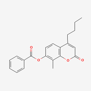 molecular formula C21H20O4 B5138642 4-butyl-8-methyl-2-oxo-2H-chromen-7-yl benzoate 