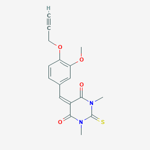 molecular formula C17H16N2O4S B5138658 5-[3-methoxy-4-(2-propyn-1-yloxy)benzylidene]-1,3-dimethyl-2-thioxodihydro-4,6(1H,5H)-pyrimidinedione 