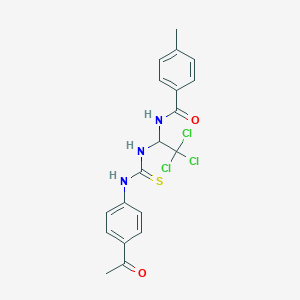 molecular formula C19H18Cl3N3O2S B5138685 N-[1-({[(4-acetylphenyl)amino]carbonothioyl}amino)-2,2,2-trichloroethyl]-4-methylbenzamide 