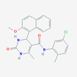 molecular formula C24H22ClN3O3 B5138700 N-(5-chloro-2-methylphenyl)-4-(2-methoxy-1-naphthyl)-6-methyl-2-oxo-1,2,3,4-tetrahydro-5-pyrimidinecarboxamide 