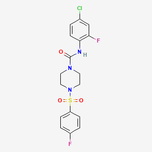 molecular formula C17H16ClF2N3O3S B5138714 N-(4-chloro-2-fluorophenyl)-4-[(4-fluorophenyl)sulfonyl]-1-piperazinecarboxamide 