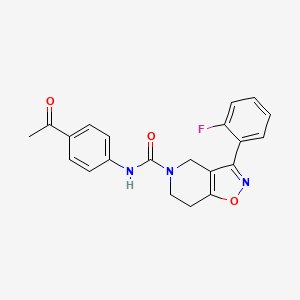 molecular formula C21H18FN3O3 B5138717 N-(4-acetylphenyl)-3-(2-fluorophenyl)-6,7-dihydroisoxazolo[4,5-c]pyridine-5(4H)-carboxamide 