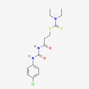 molecular formula C15H20ClN3O2S2 B5138775 3-({[(4-chlorophenyl)amino]carbonyl}amino)-3-oxopropyl diethyldithiocarbamate CAS No. 6429-58-9