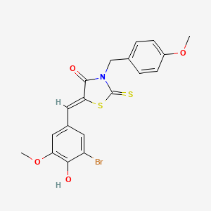 molecular formula C19H16BrNO4S2 B5138784 5-(3-bromo-4-hydroxy-5-methoxybenzylidene)-3-(4-methoxybenzyl)-2-thioxo-1,3-thiazolidin-4-one 