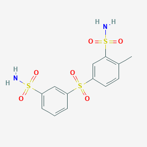 molecular formula C13H14N2O6S3 B5138785 5-{[3-(aminosulfonyl)phenyl]sulfonyl}-2-methylbenzenesulfonamide 
