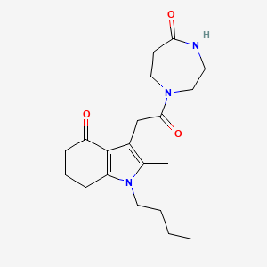 molecular formula C20H29N3O3 B5138786 1-butyl-2-methyl-3-[2-oxo-2-(5-oxo-1,4-diazepan-1-yl)ethyl]-1,5,6,7-tetrahydro-4H-indol-4-one 