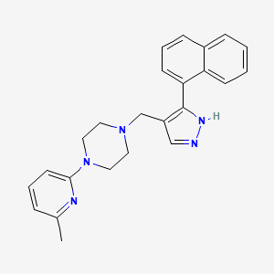 molecular formula C24H25N5 B5138825 1-(6-methyl-2-pyridinyl)-4-{[3-(1-naphthyl)-1H-pyrazol-4-yl]methyl}piperazine 